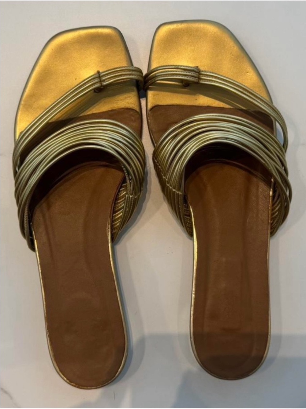 Gold strappy Aquazzura sandals EUC 37.5